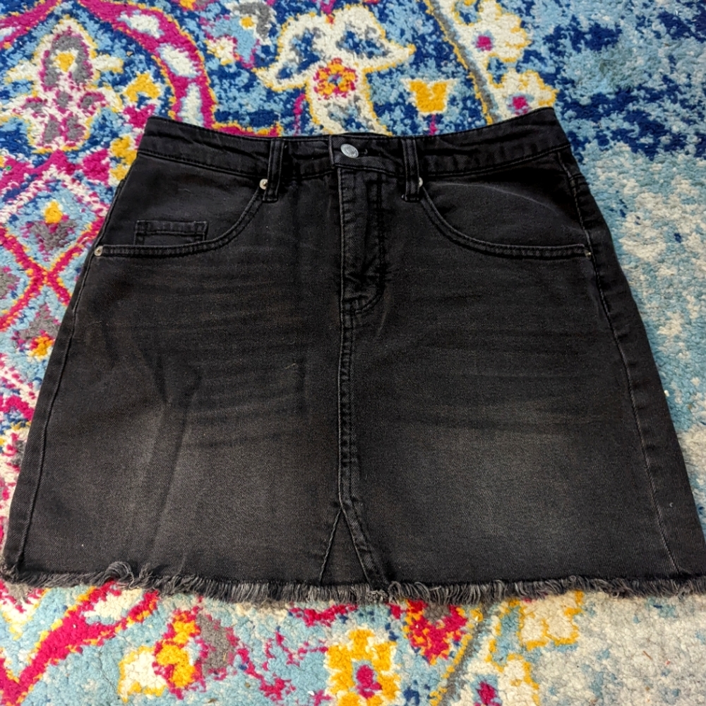 Cutie black denim mini skirt
